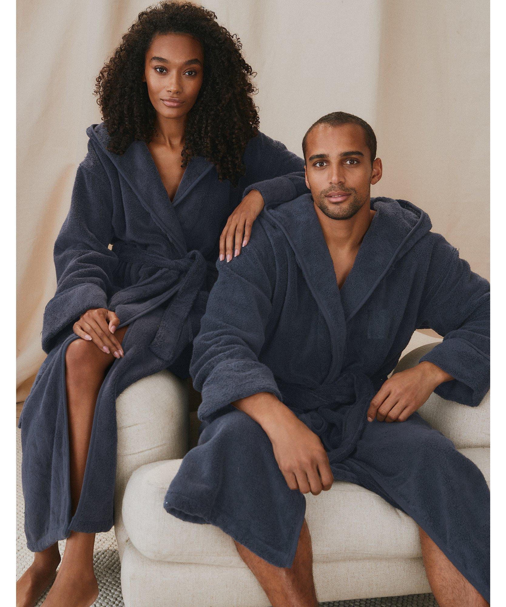 Unisex Hydrocotton Hooded Robe in Navy 