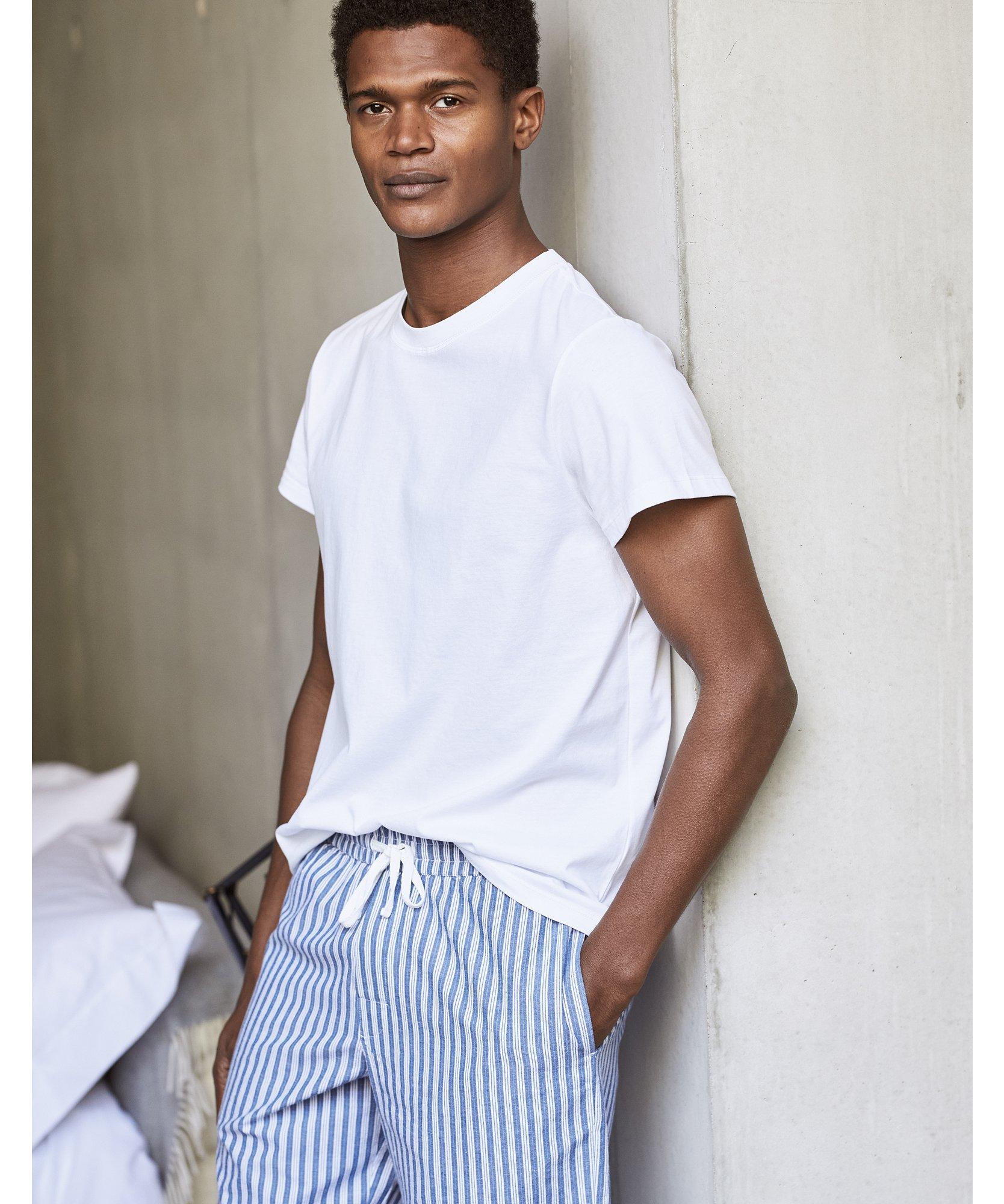 The White Company Men's Cotton Stripe Pajama Shorts in Blue for Men | Lyst