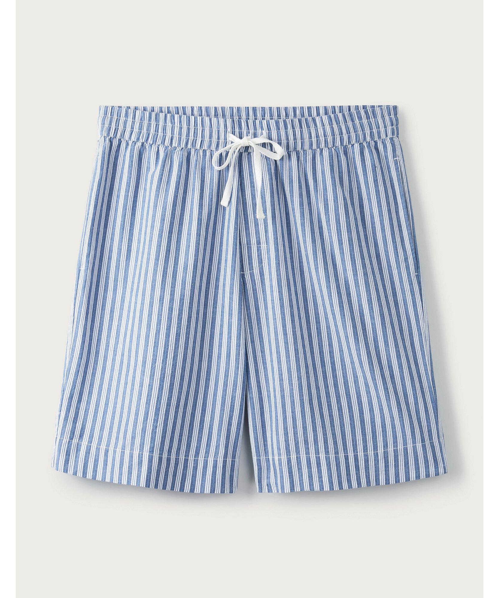 Stripe Accent Monogram Pyjama Shorts - Luxury Blue