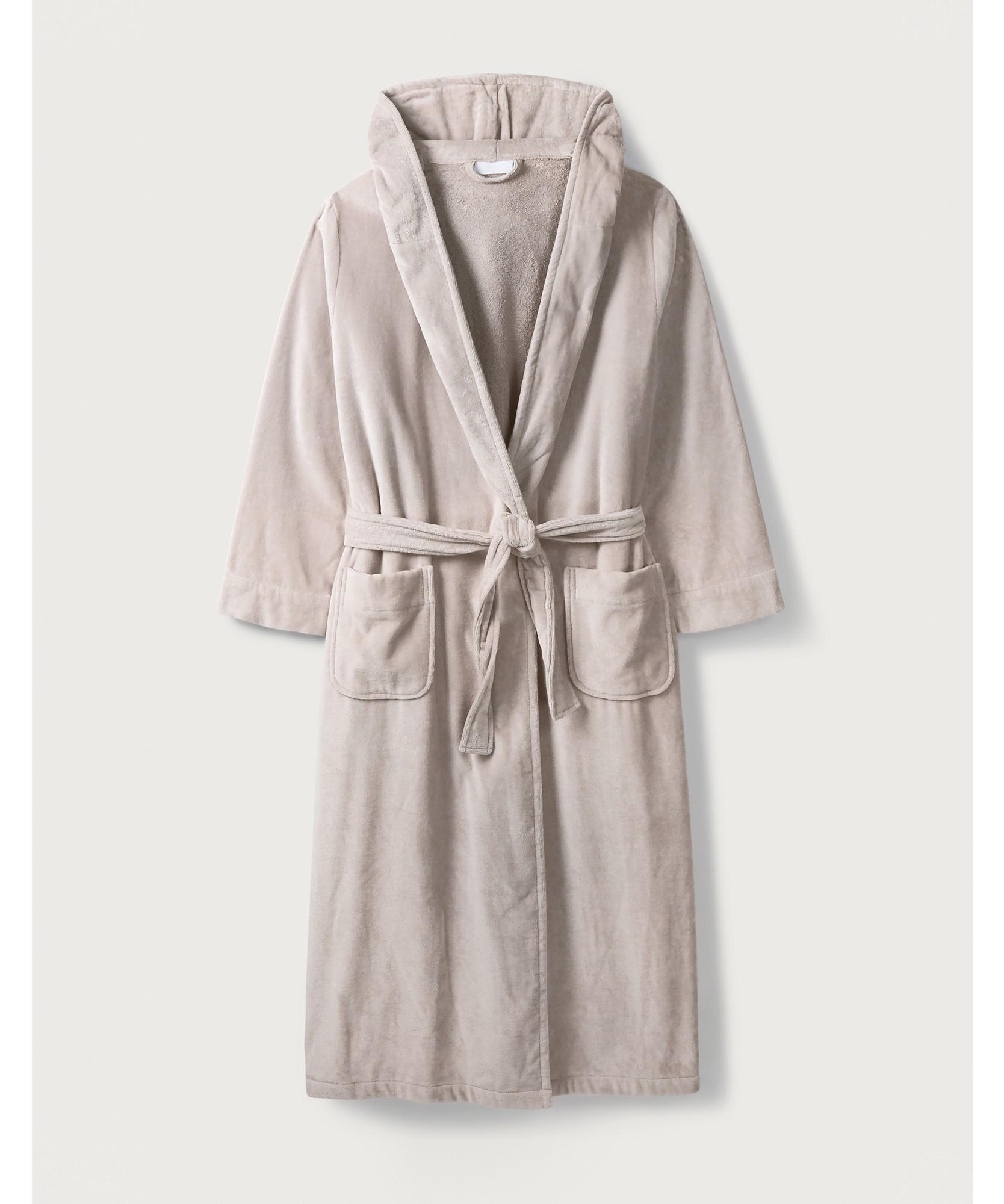 Cotton Hooded Velour Robe 