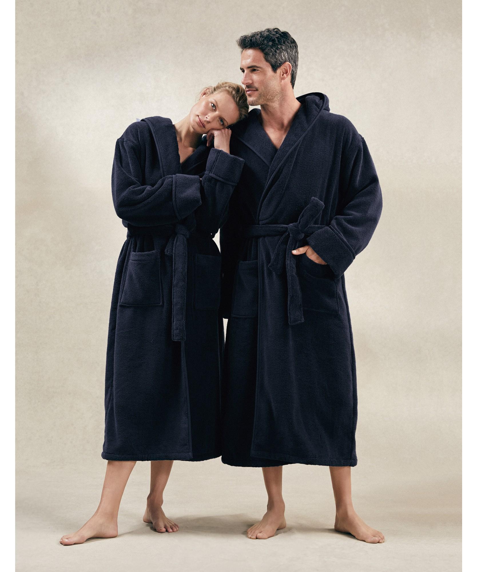 unisex hooded ribbed hydrocotton robe 
