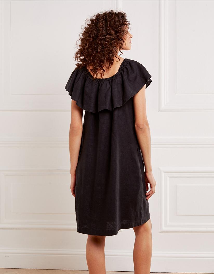 white company linen dress
