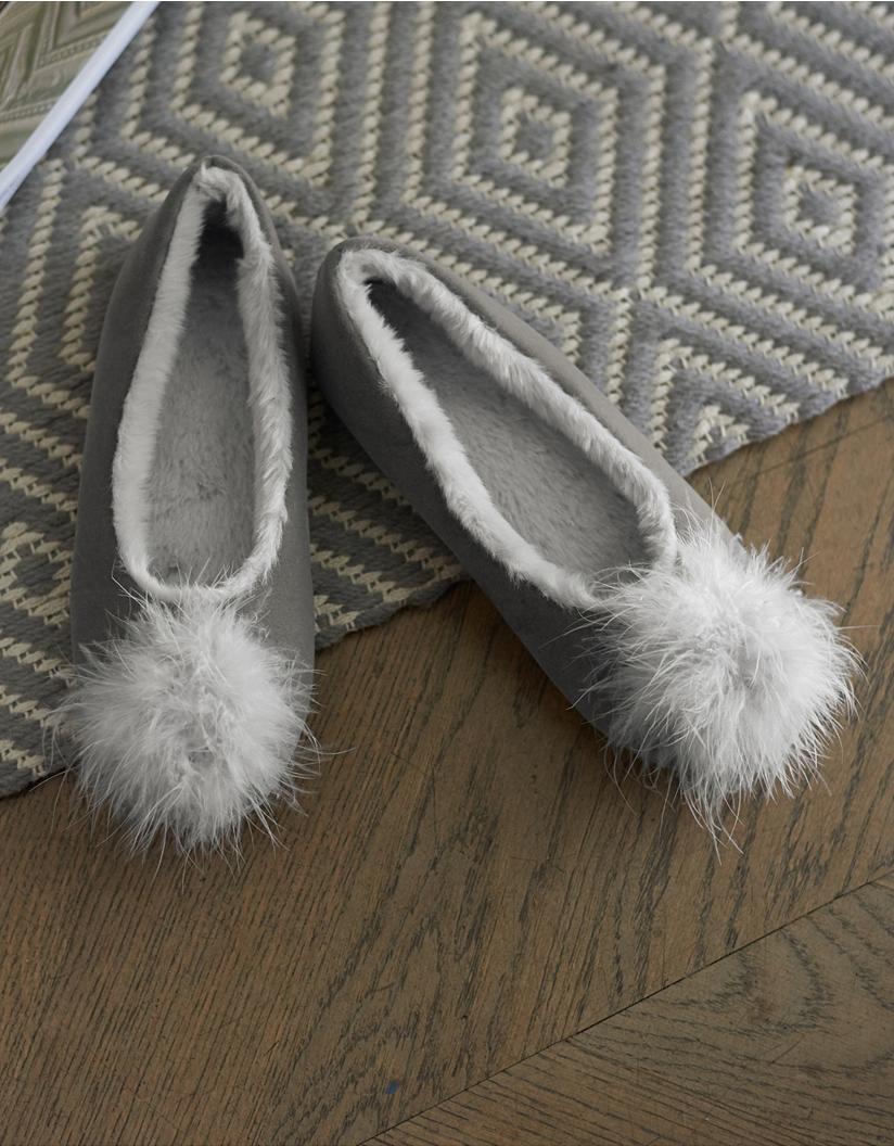 white pom pom slippers