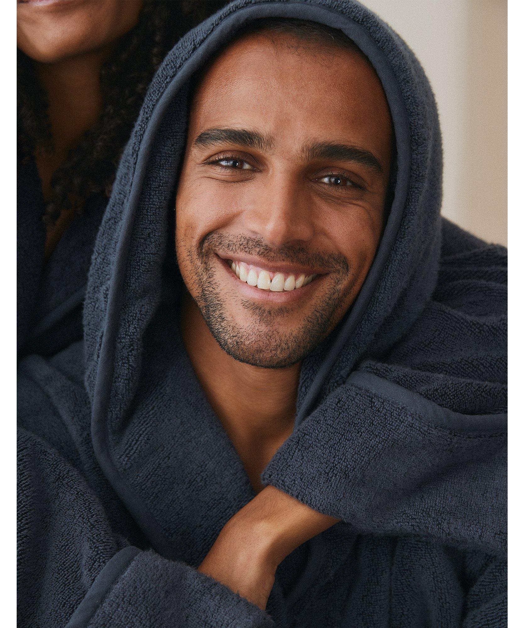 Unisex Hydrocotton Hooded Robe in Navy 