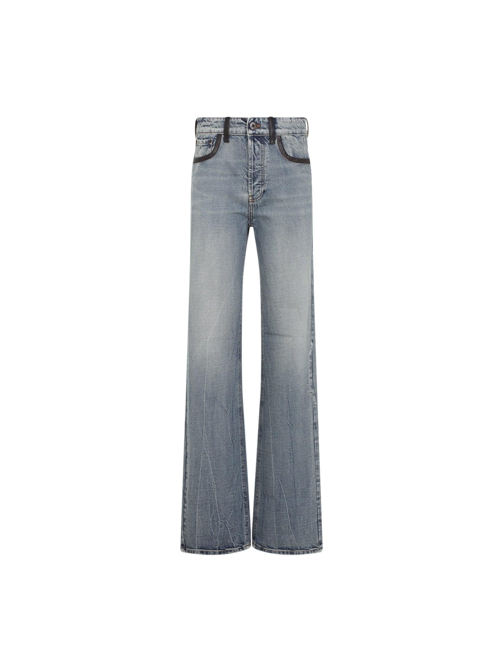 デニム・ジーパン MIU MIU HIGH-WAISTED JEANS IN FLOCKED DENIM Miu Miu Jeans for Women | Online Sale up to 35% off | Lyst