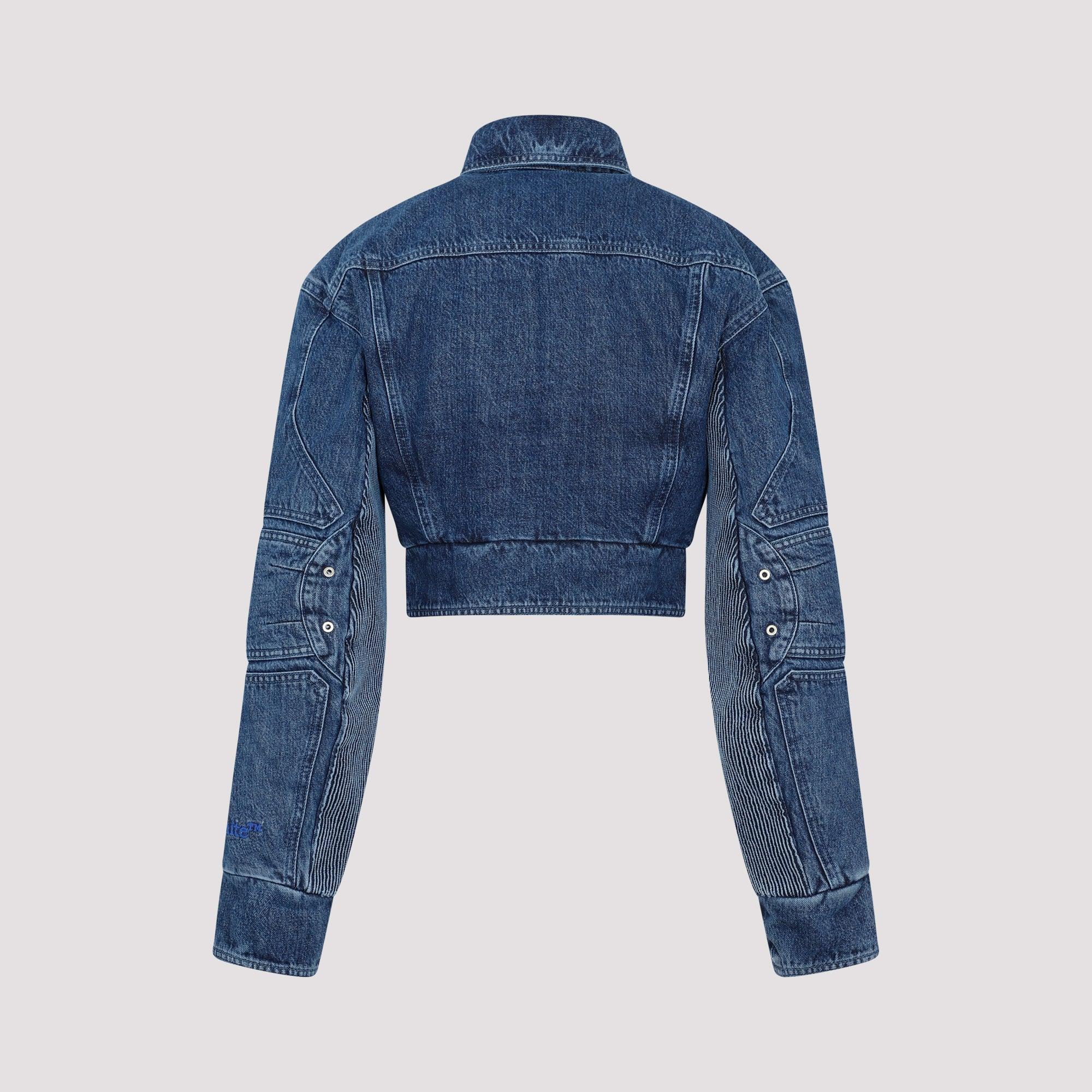 ジャケット Off-White Woman Jacket Blue OWEK006S25DEN001 4010 Off White Jacket Blue Womens Off-White