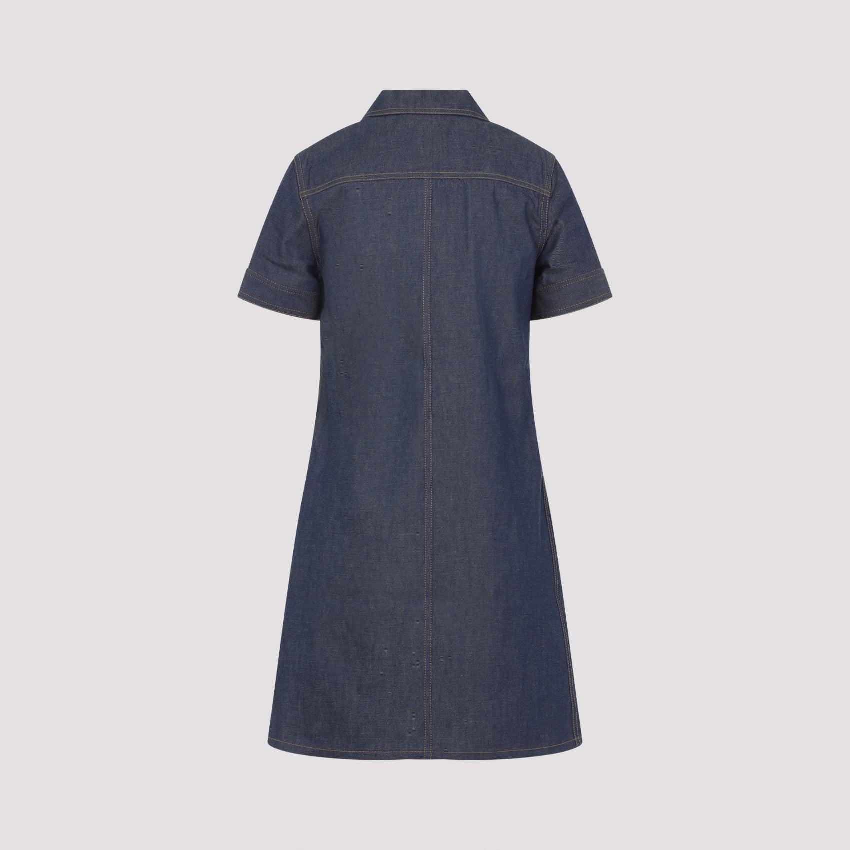 【関税&送料込】Celine Denim Mini Chemisier Dress Celine Denim Mini Chemisier/Dress in Blue | Lyst