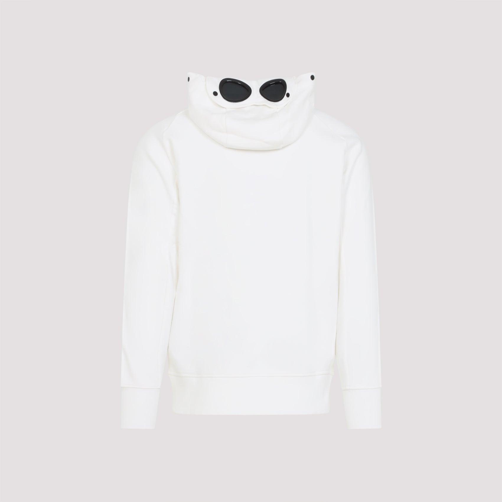 パーカー・フーディ C.P. Company Emerized' White Cotton Sweatshirt C.P. Company Sweatshirts Sweat Hooded White Hoodies C.P. Company