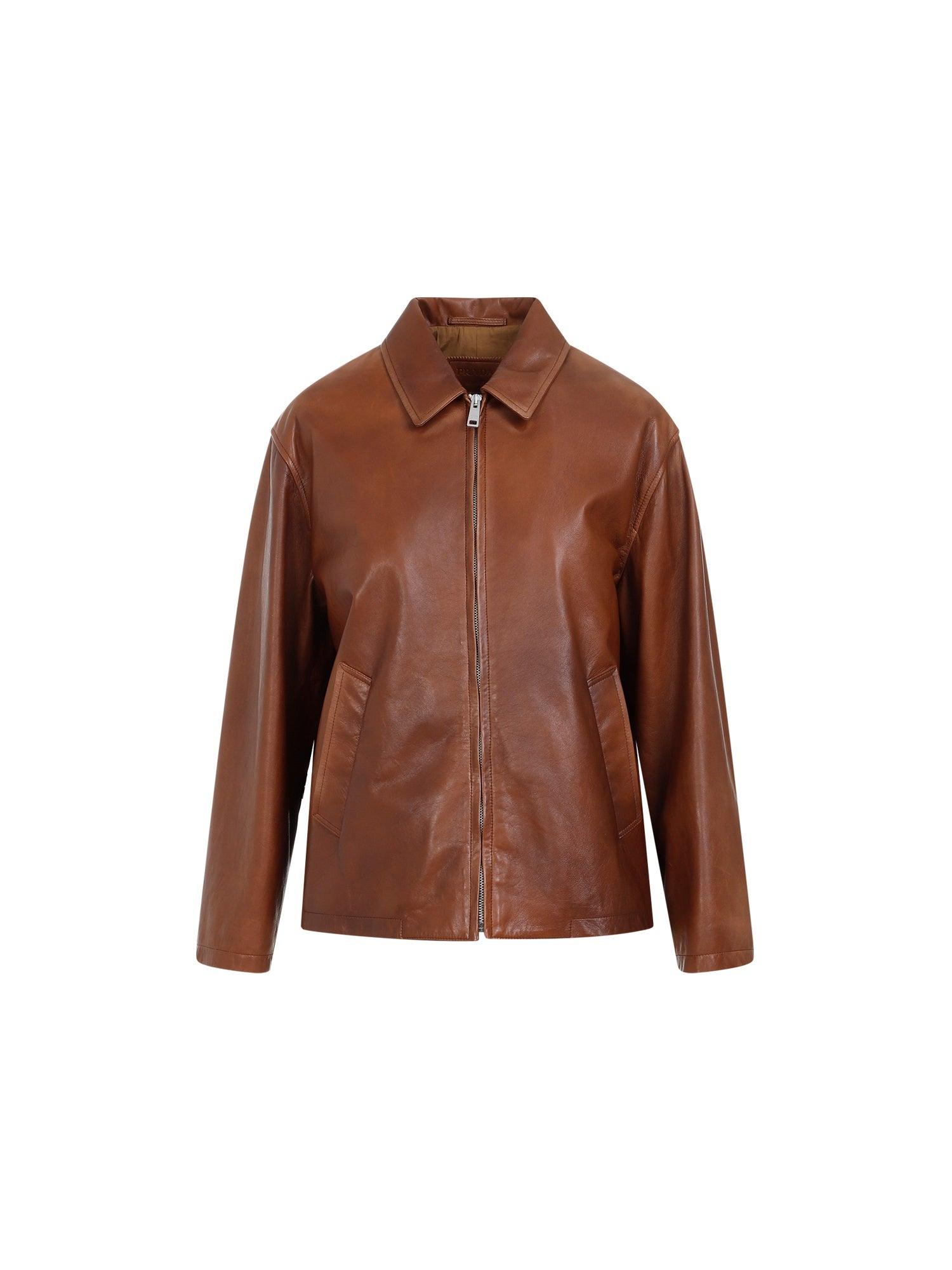 Women's Prada Leather jackets | Lyst