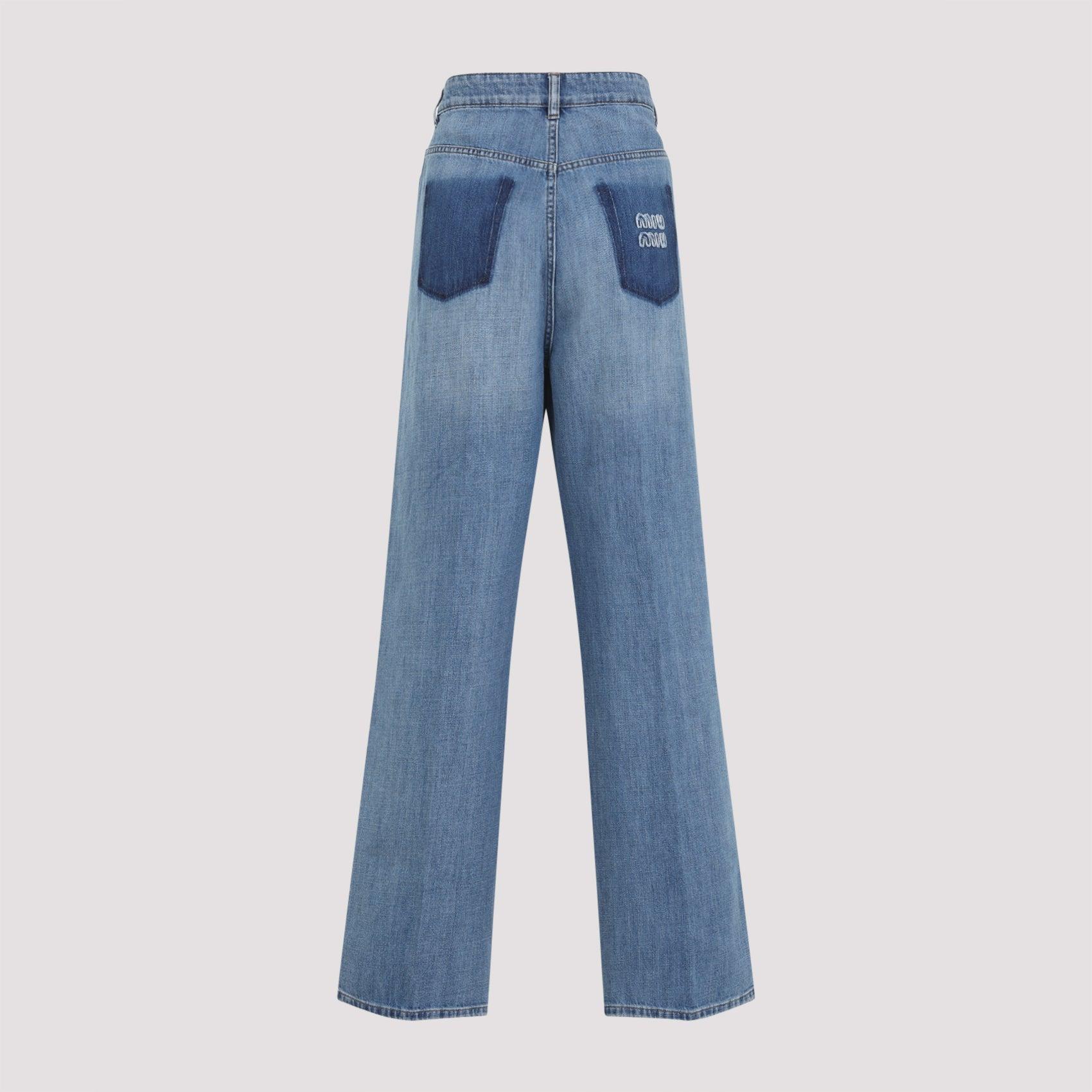 デニム・ジーパン MIU MIU COTTON JEANS Miu Miu Cotton jeans with mid-rise straight leg | The
