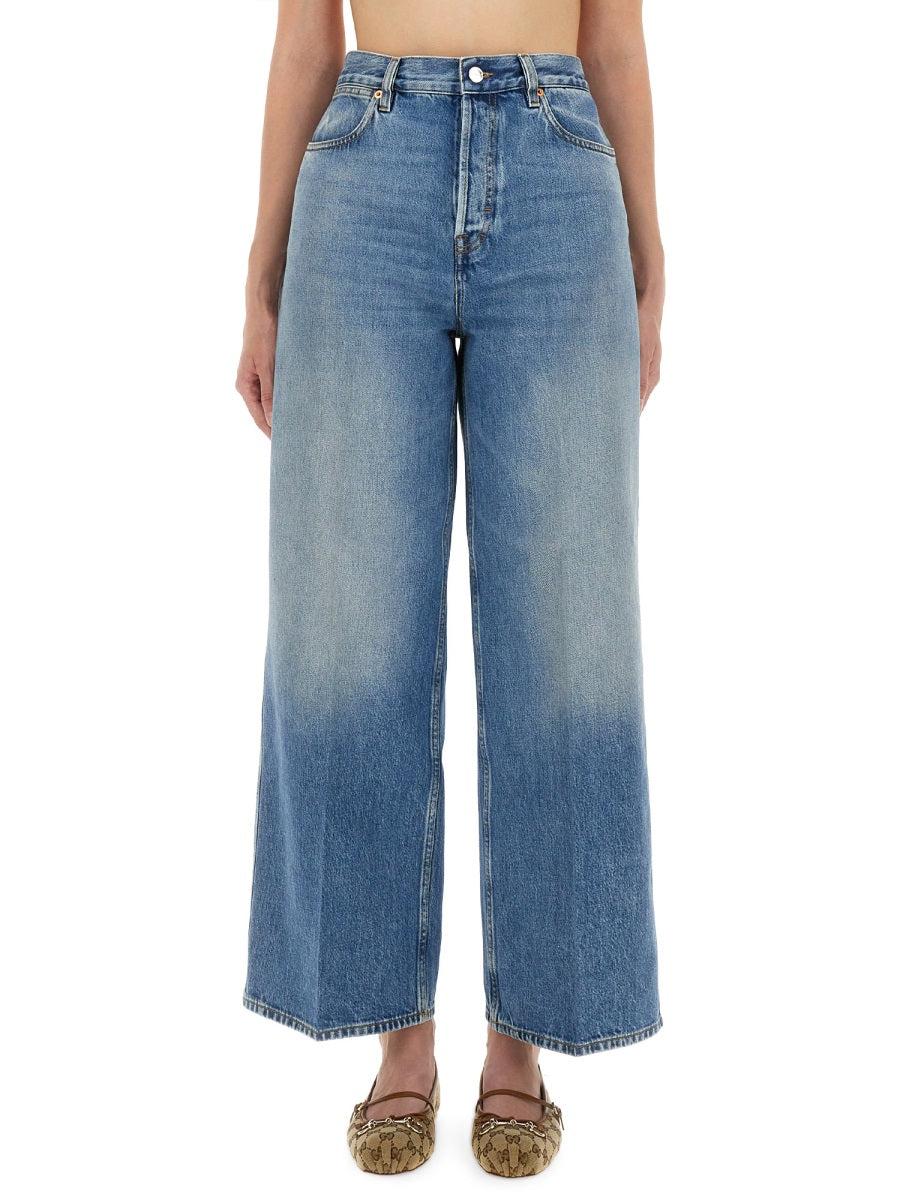 【グッチ】 Denim - Wide-Leg Jeans デニム・ジーパン 812268_XDCOA_1000_001_100_0000