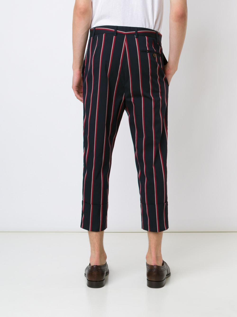 Lyst - Vivienne Westwood Striped Cropped Trousers in Blue for Men