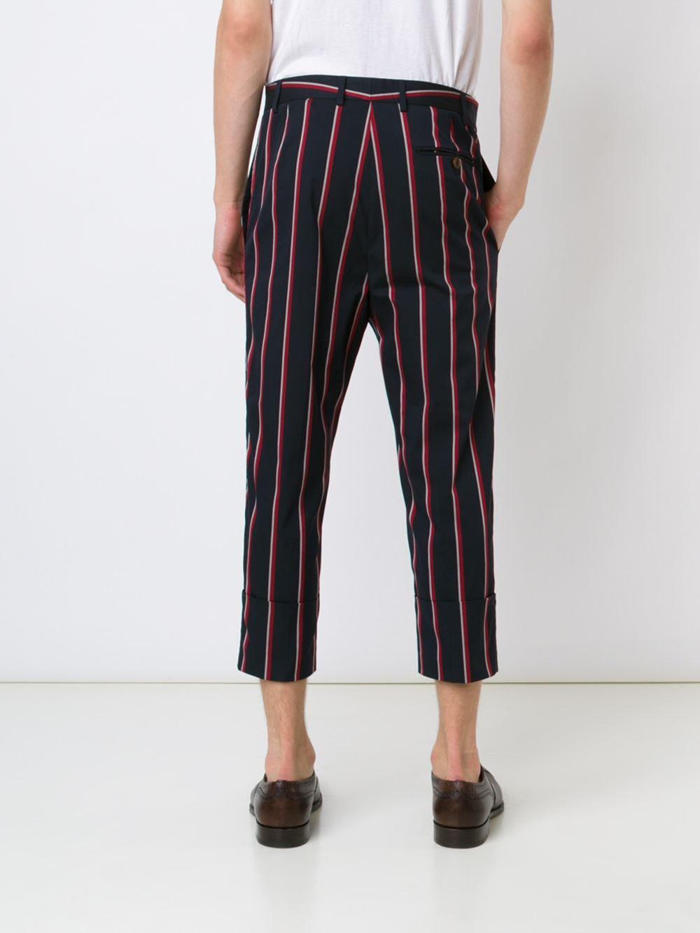 striped cropped trousers