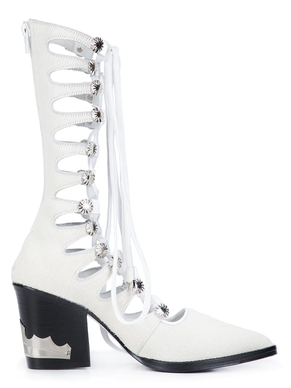 white gladiator boots