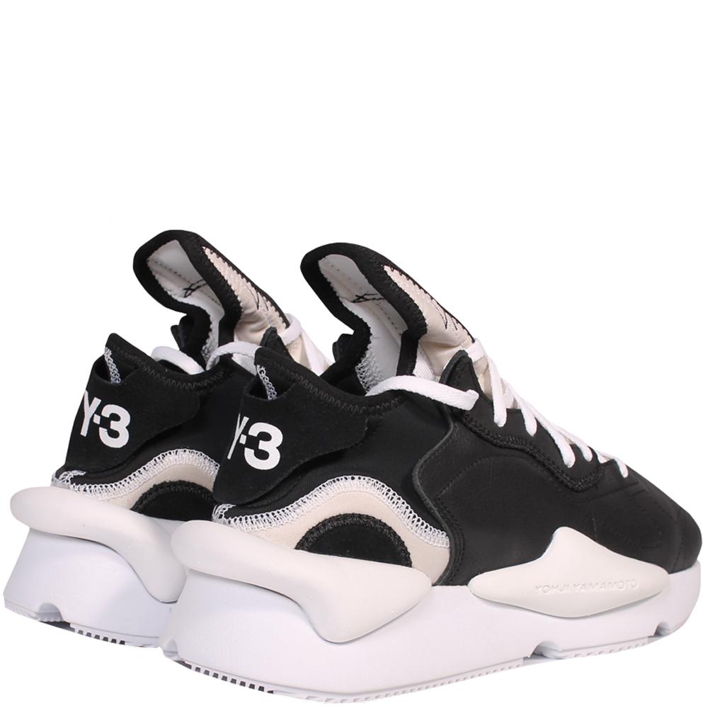 Y-3 Leather Y3 Kaiwa Black Sneakers for Men - Lyst
