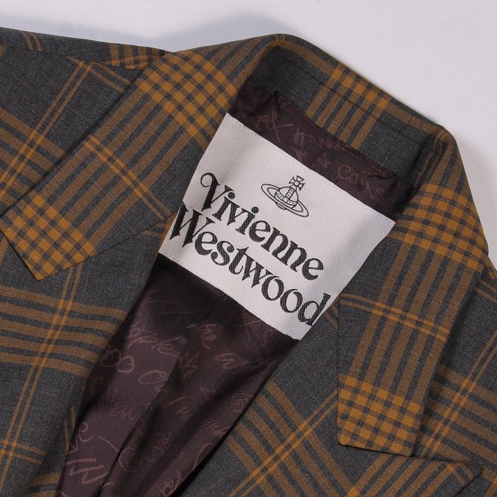 Vivienne Westwood Wool Checkered Blazer Jacket in Brown for Men - Lyst