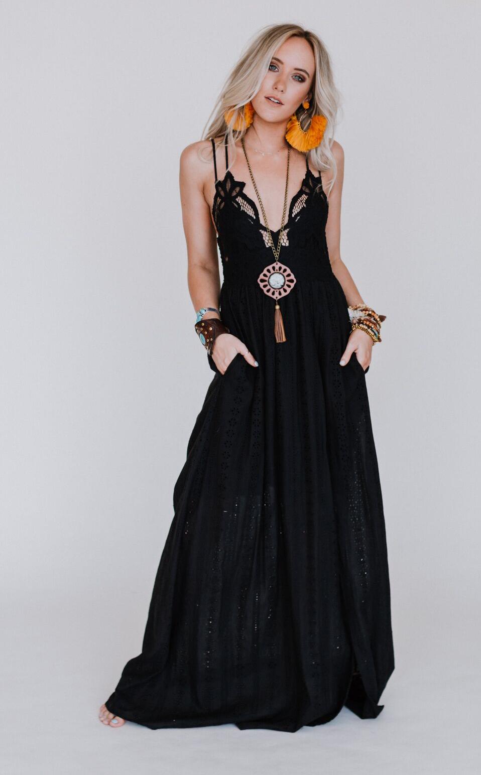 lace bralette maxi dress