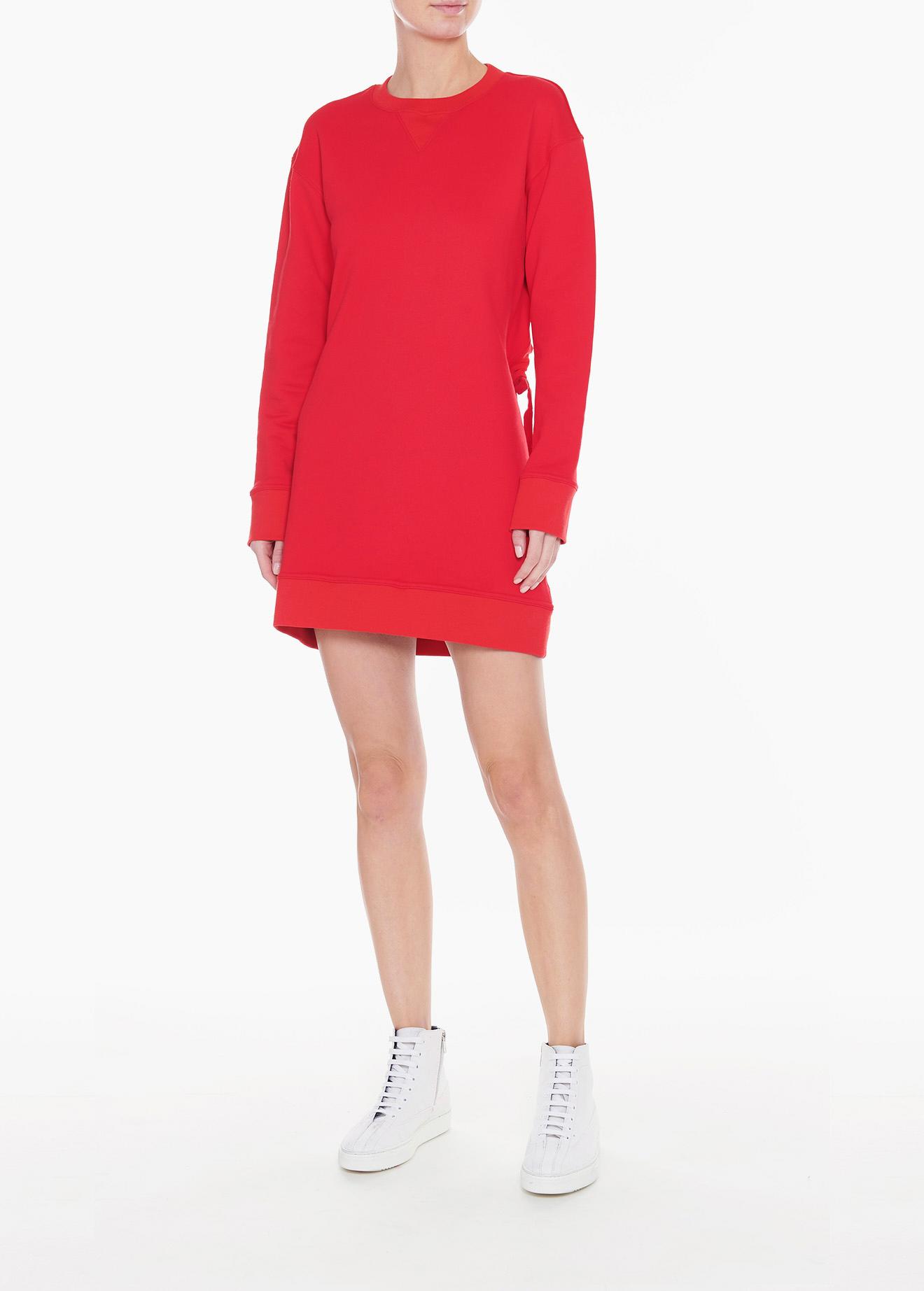 tibi open back sweatshirt dress