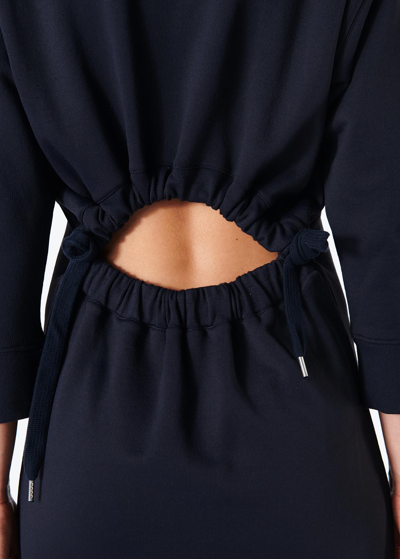 tibi open back sweatshirt dress
