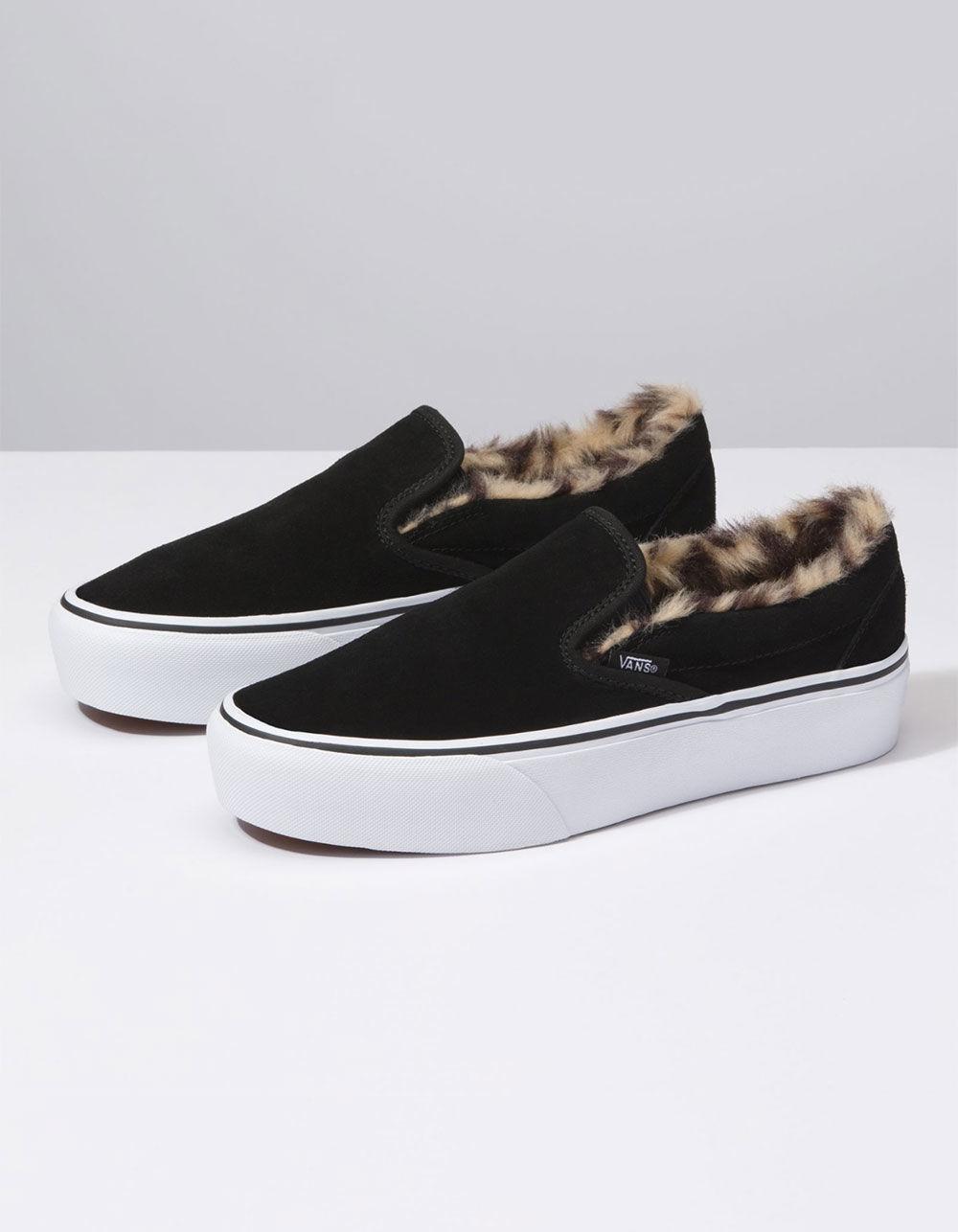 suede vans with fur