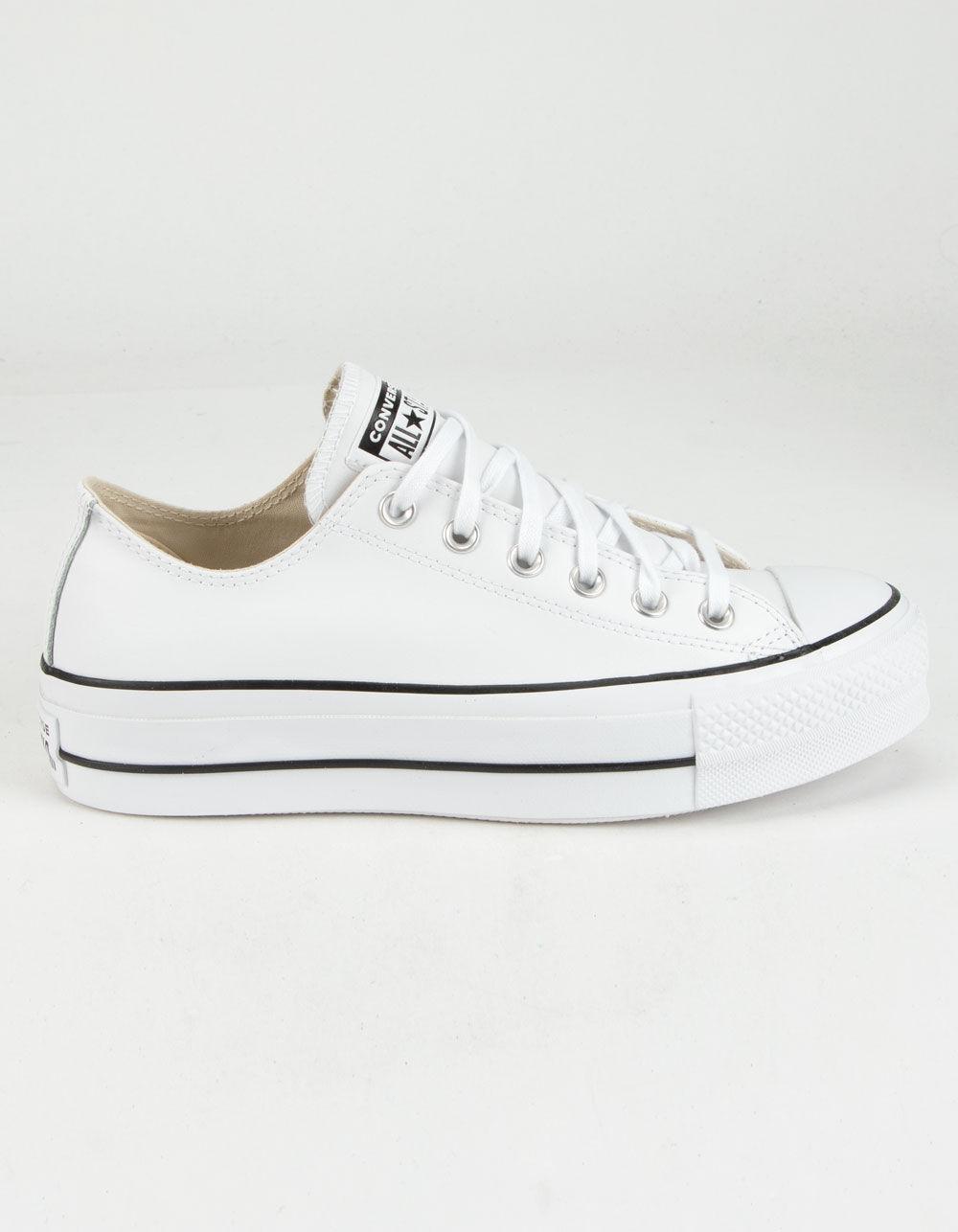 Converse Leather Chuck Taylor All Star Lift Womens Low Top Shoes in ...