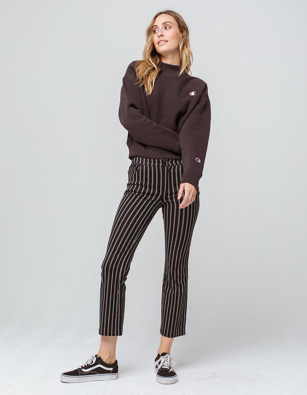 Download Champion Fleece Reverse Weave Mock Neck Black Womens Crop ...