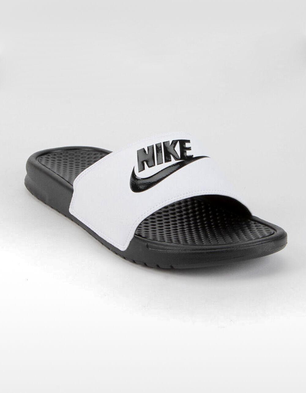 Nike Synthetic Benassi Jdi White & Black Mens Slide Sandals for Men Lyst