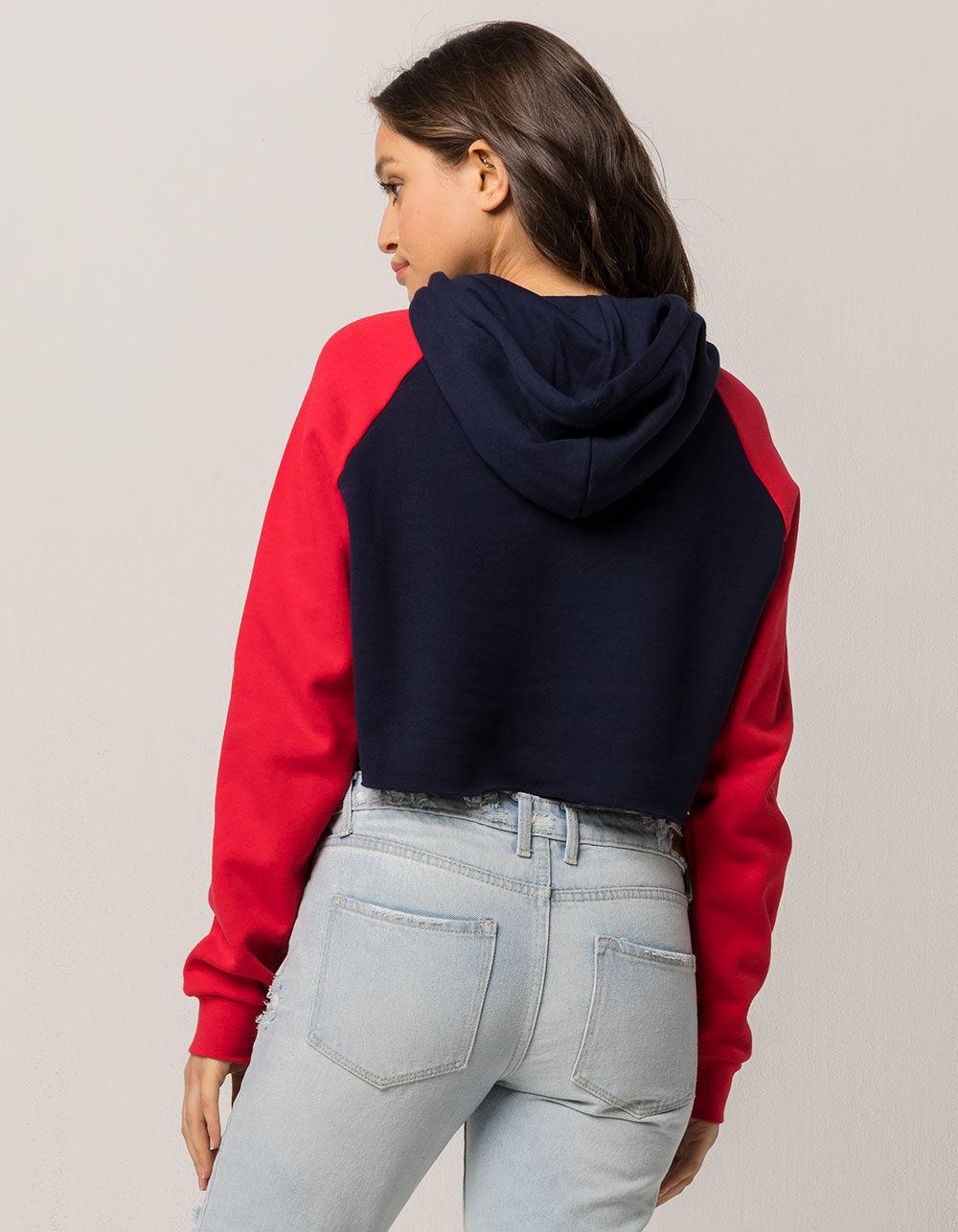 fila luciana navy & red crop hoodie