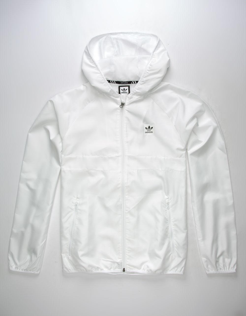 white adidas windbreaker mens