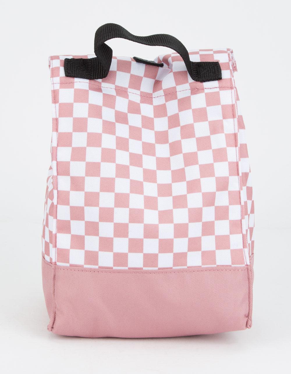 vans mow pink checkerboard lunch bag