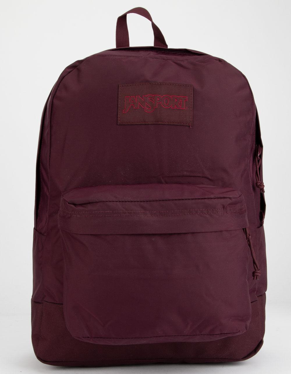 burgundy backpack jansport