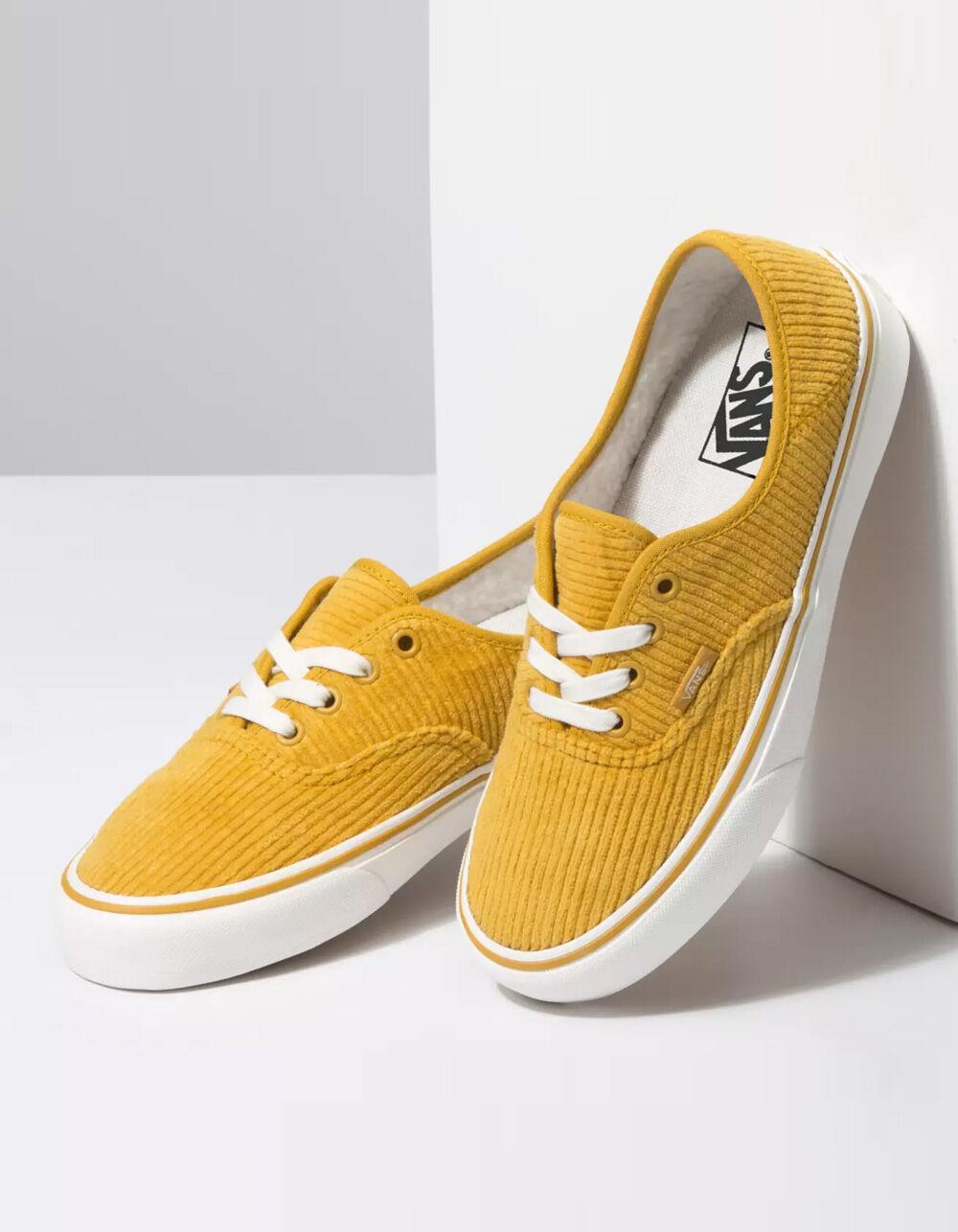 yellow corduroy vans slip on