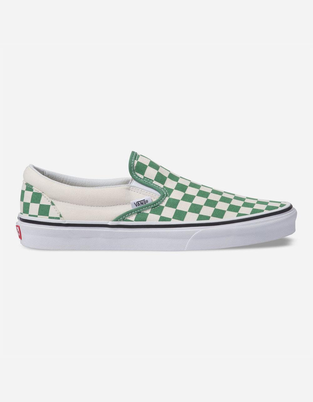 green vans slip on shoes