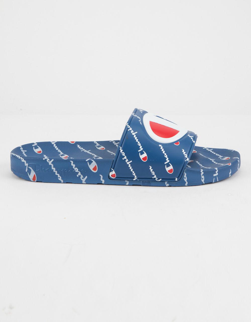 champion ipo repeat blue slide sandals