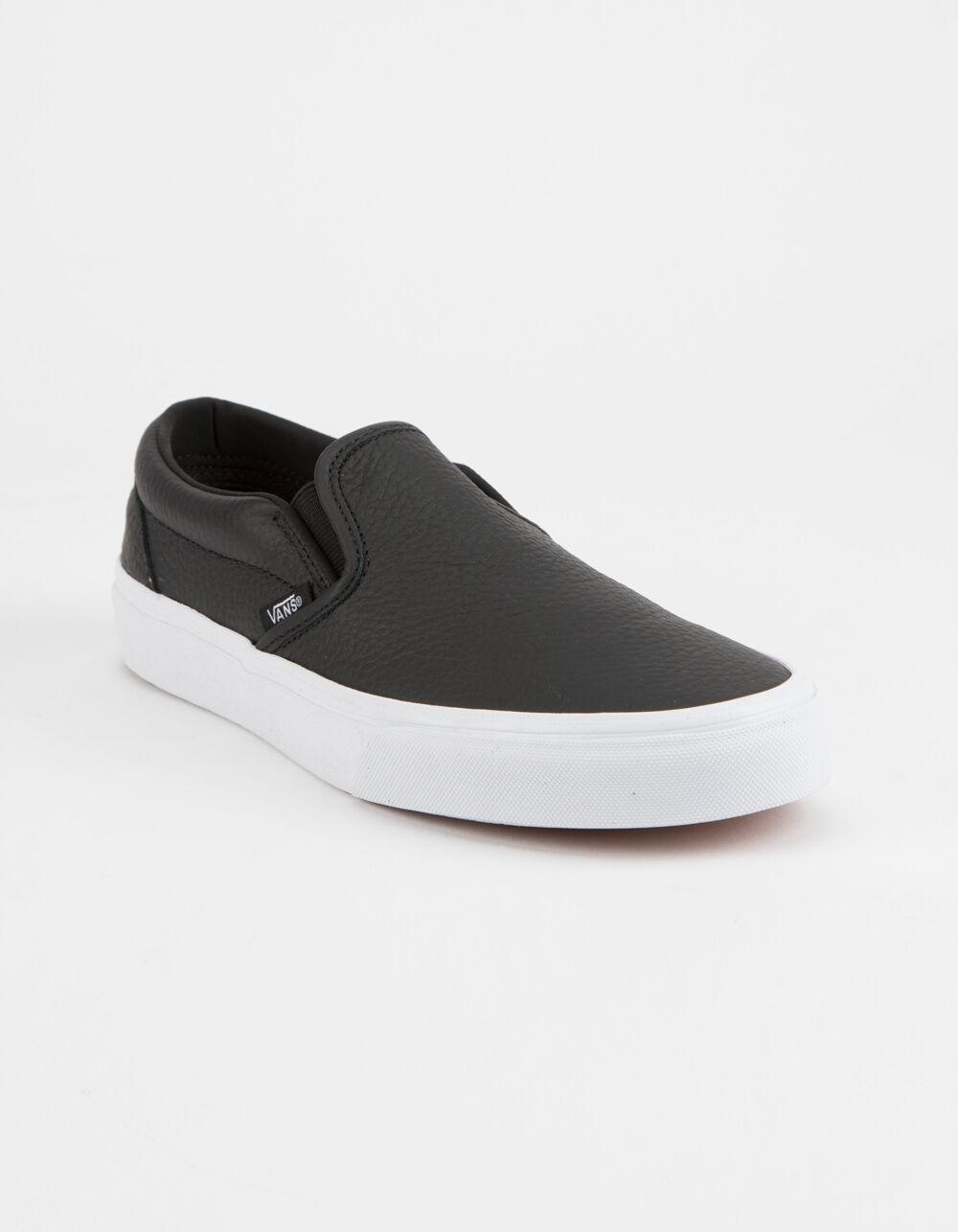 vans tumbled leather slip on