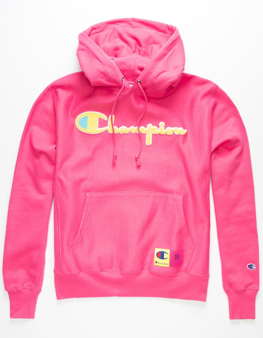 champion hoodie hot pink
