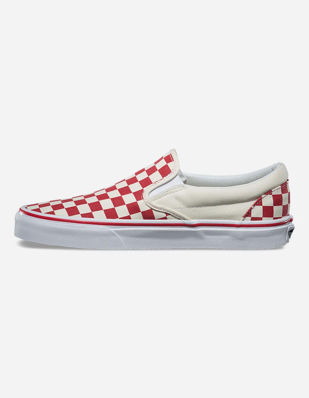 Vans Canvas Primary Check Slip On Red White Shoes Save 66 Lyst