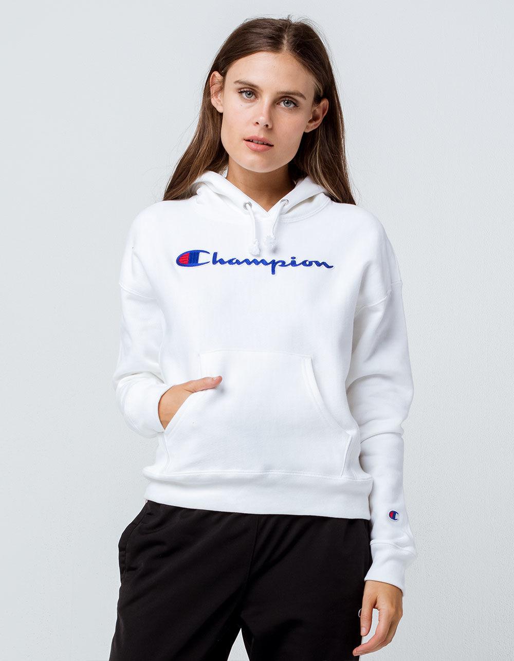white women's champion sweatshirt