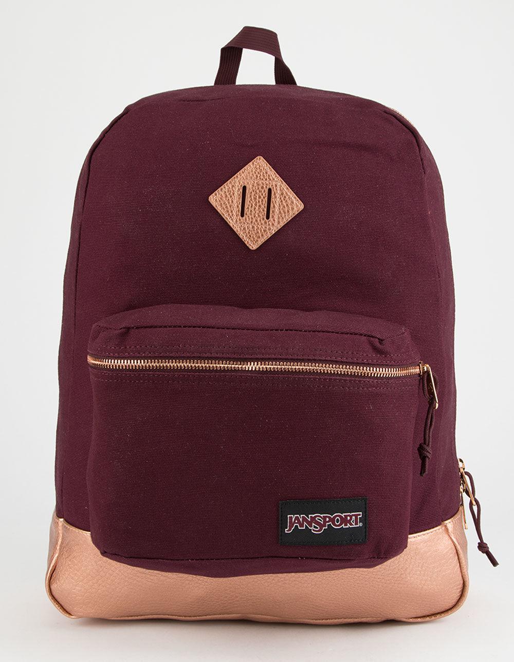 jansport super fx rose smoke & gold backpack