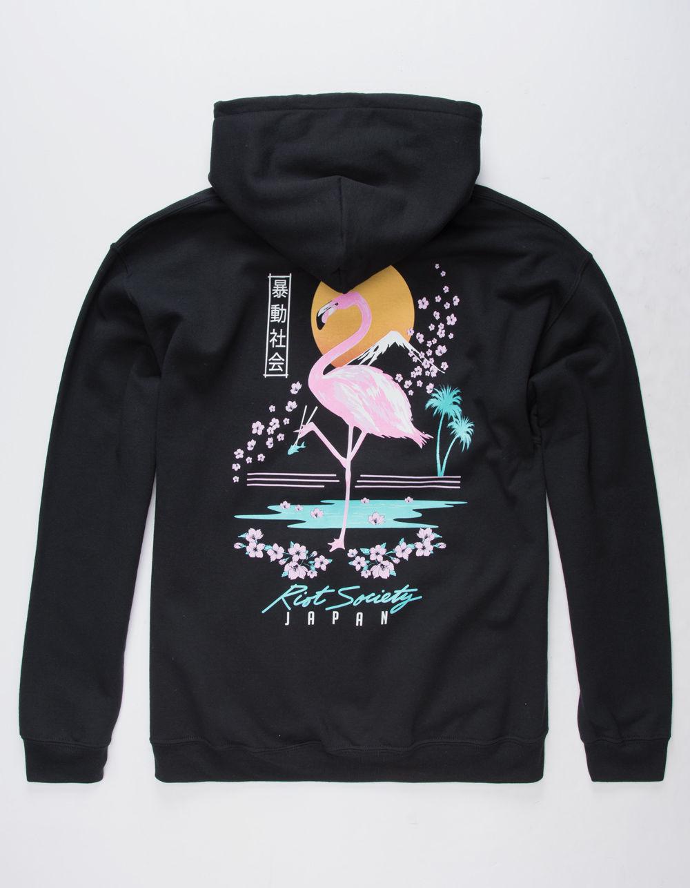 flamingo blossom mens hoodie