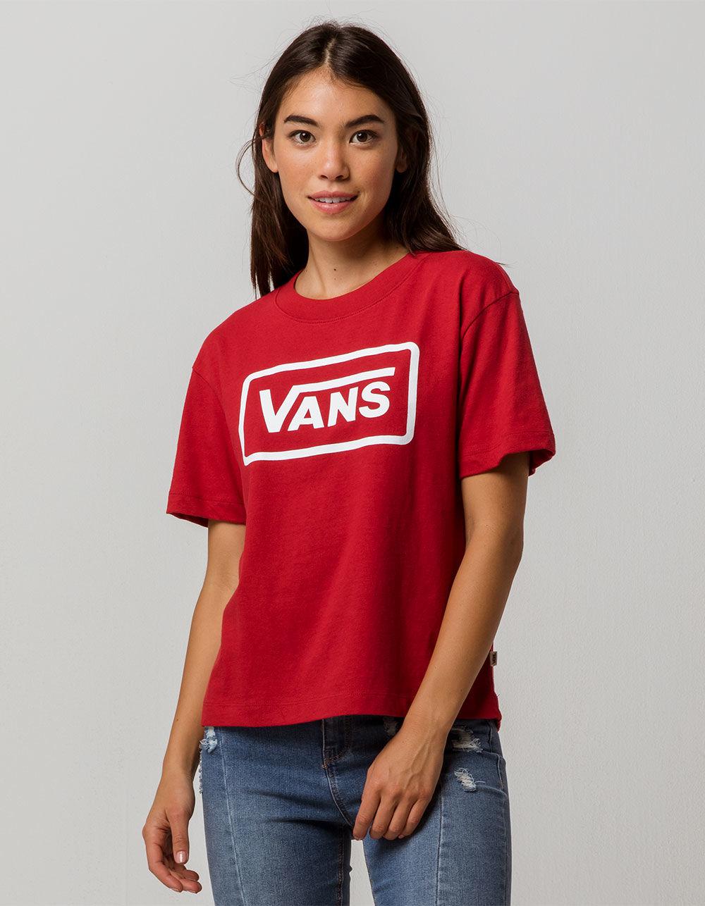 vans red shirt womens