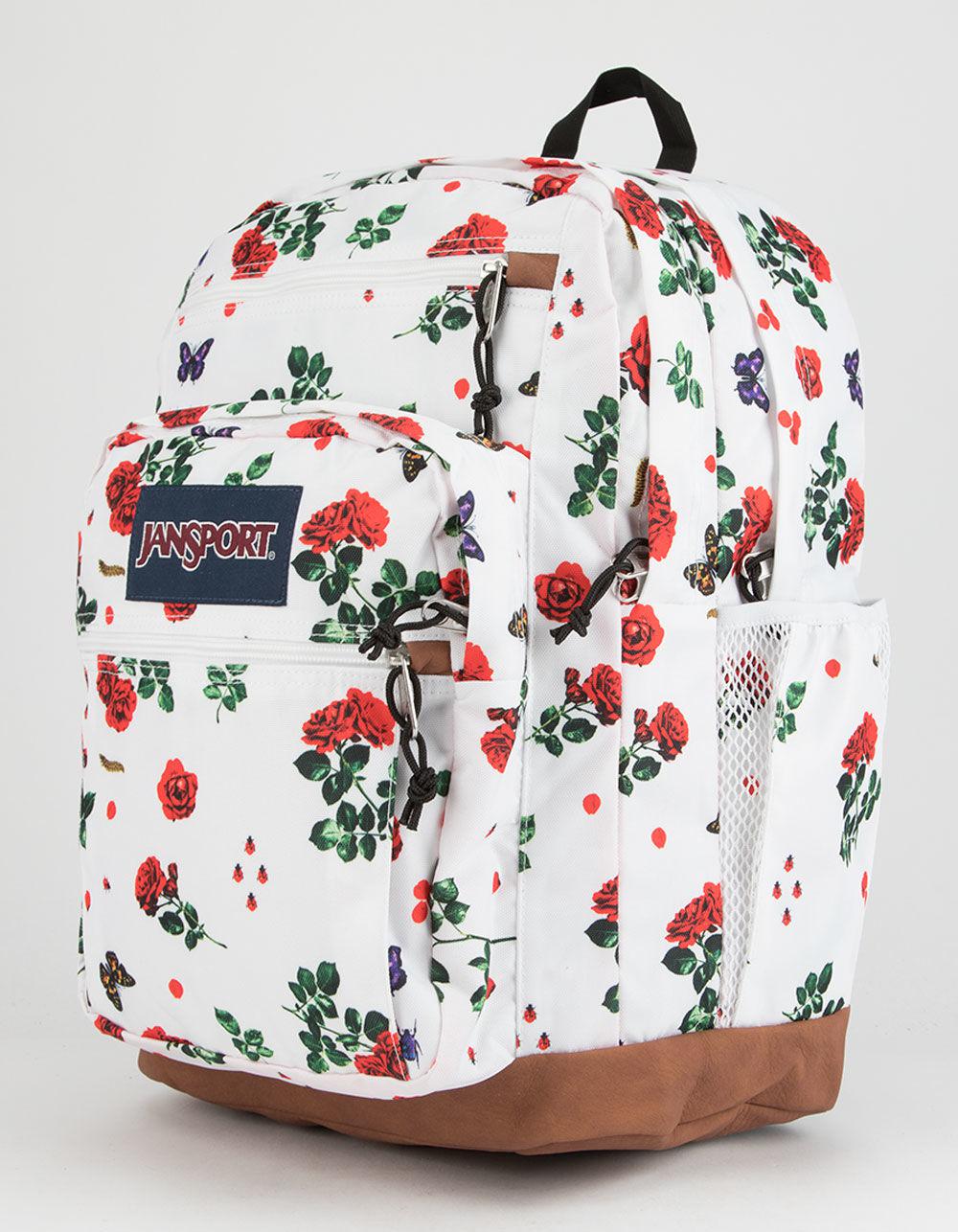 jansport backpack black with roses