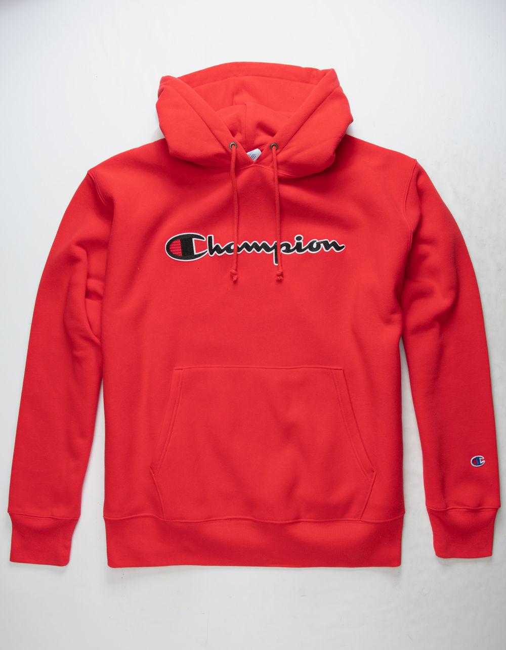 champion reverse weave chain stitch script logo gold mens hoodie