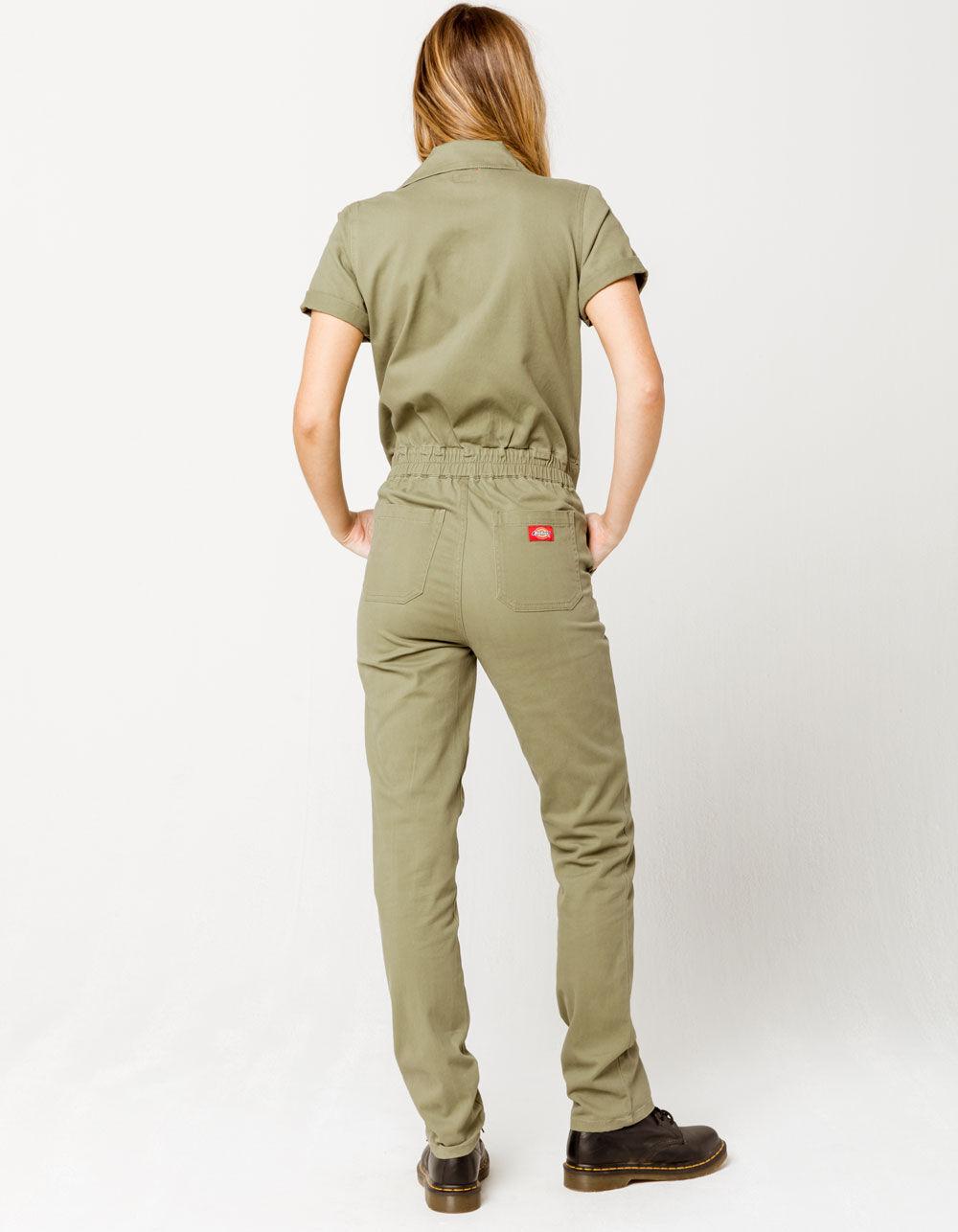 Dickies Cotton Button Front Olive Jumpsuit in Green Lyst
