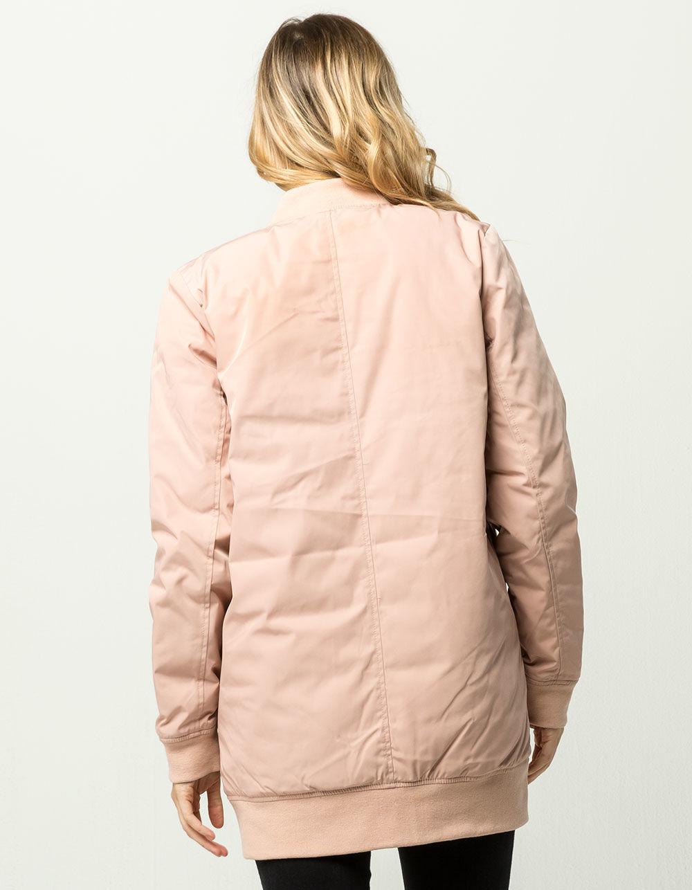 Vans Synthetic Reversible Womens Long Bomber Jacket in Mauve (Purple