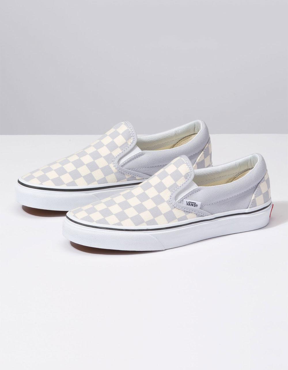 womens checkered slip on vans