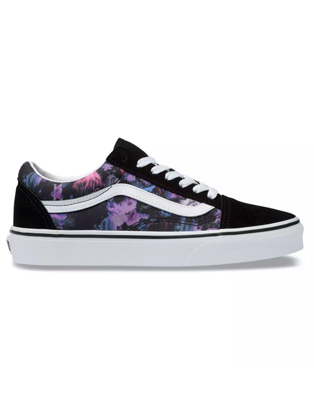 vans old skool black floral