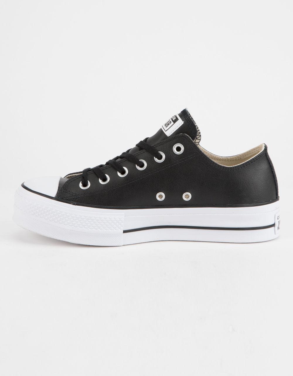 black leather converse low womens