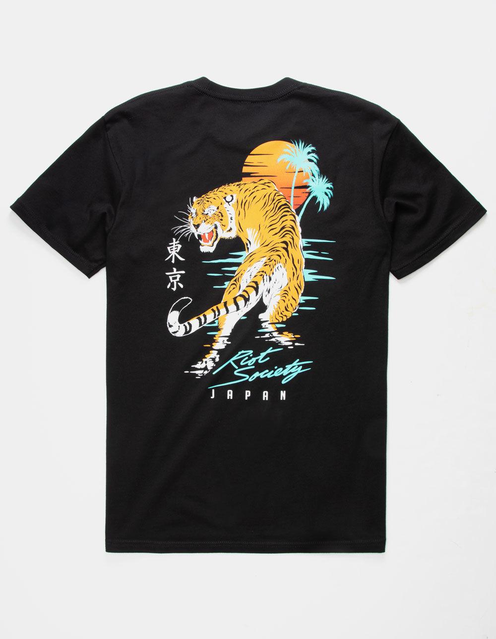 Riot Society Cotton Tiger Sunset Black Mens T-shirt for Men - Lyst