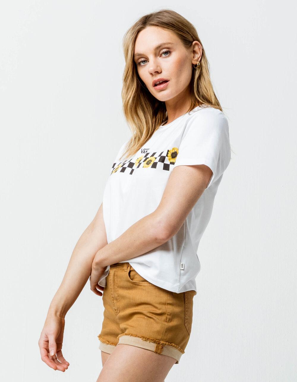 vans sunflower checkered womens tee